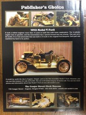 Misc 4016 Advertisement 1912 Model T Ford Solid Brass 1/4 Scale Model Oct 2007
