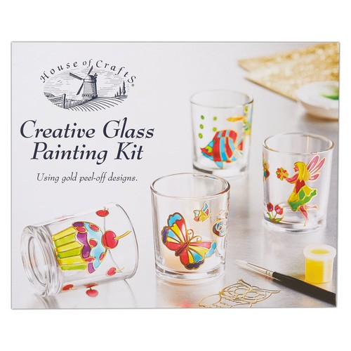 House of Crafts Creative Glass Painting, Multicoloured, Single Craft Kit Set - Picture 1 of 5