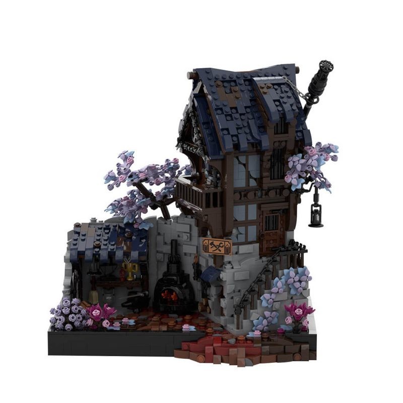 MOC-213181 Medieval Iron Smithy Blacksmith Workshop Building Set