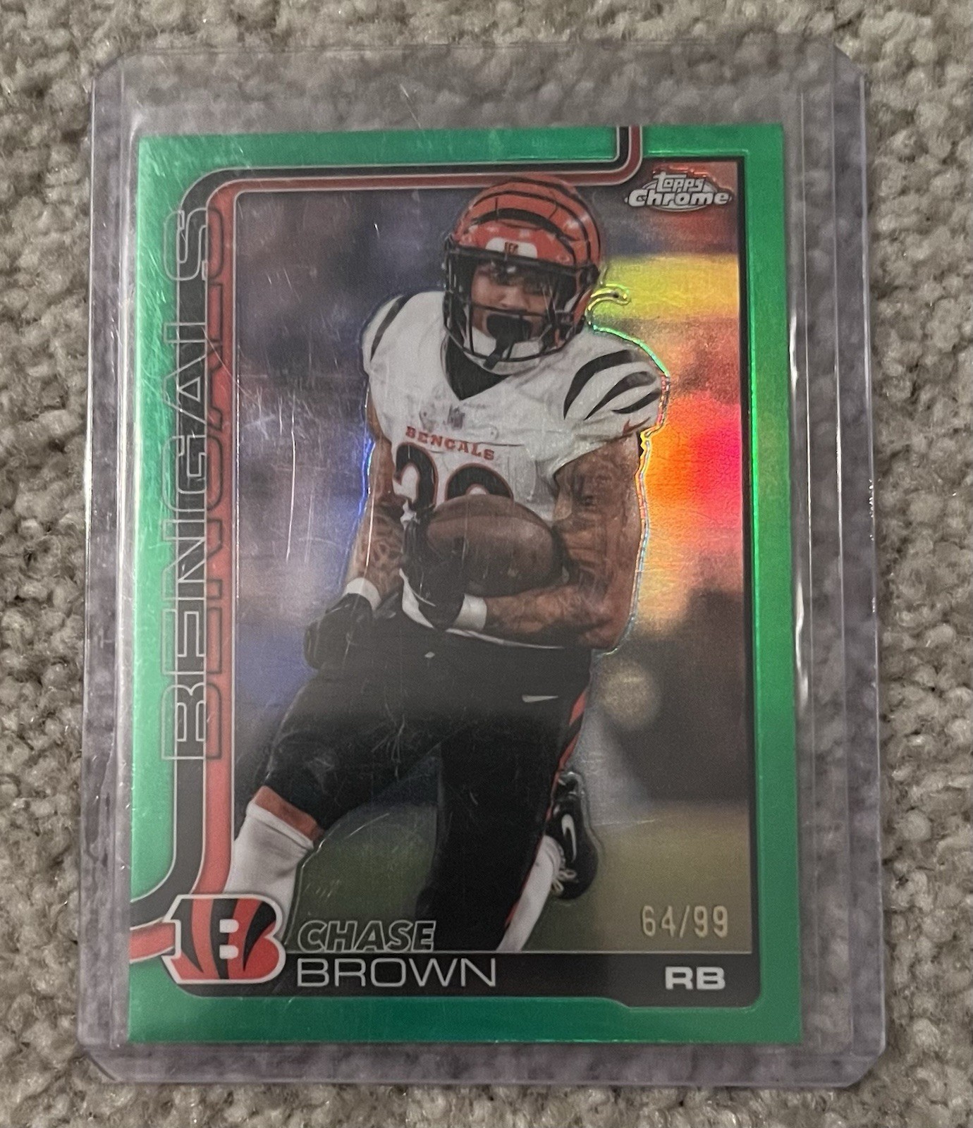 2025 Topps Chrome - Chase Brown #62 Green Refractor /99