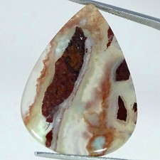 26.00Cts AA Natural Aqua Chalcedony Pear Cabochon Gemstone 25X35X4MM