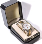 Vintage 1990 Seiko Watch Men 35mm Gold Tone Day Date 7N43-9048
