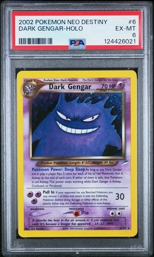 2002 POKEMON NEO DESTINY #6 DARK GENGAR-HOLO PSA 6