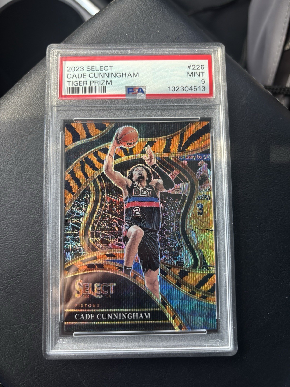 2023-24 Panini Select Courtside Cade Cunningham #226 Tiger Stripes Prizm Psa 9