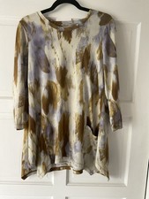 LOGO by Lori Goldstein Cotton/modal Top, Apple Cider, Button Detail, Medium