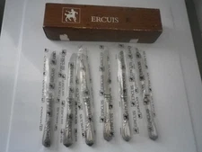 Ercuis du Barry, 6 table knives, silver metal, new condition