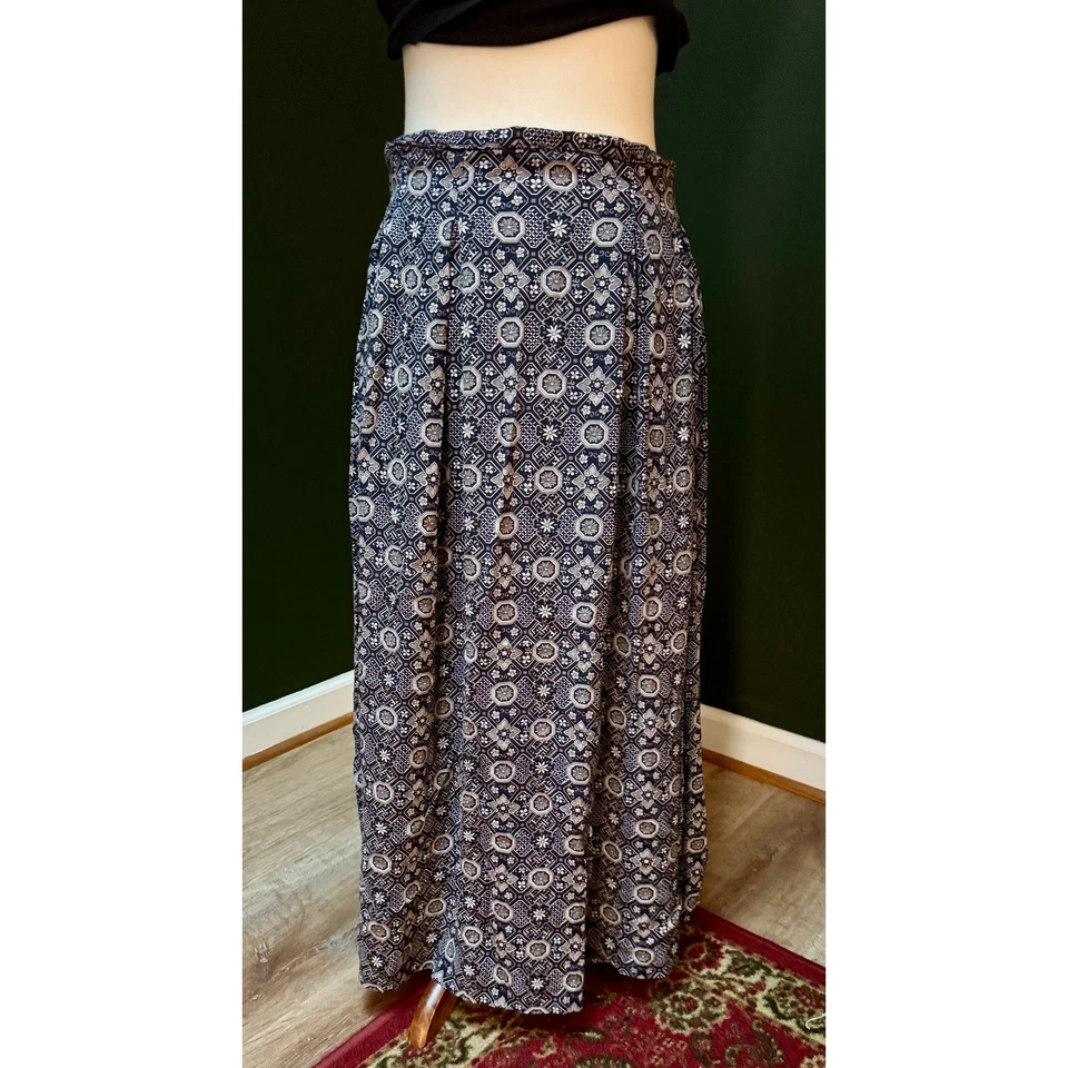 Maxi falda plisada vintage con estampado floral de David Brooks para mujer talla 14 Foto 4 de 4