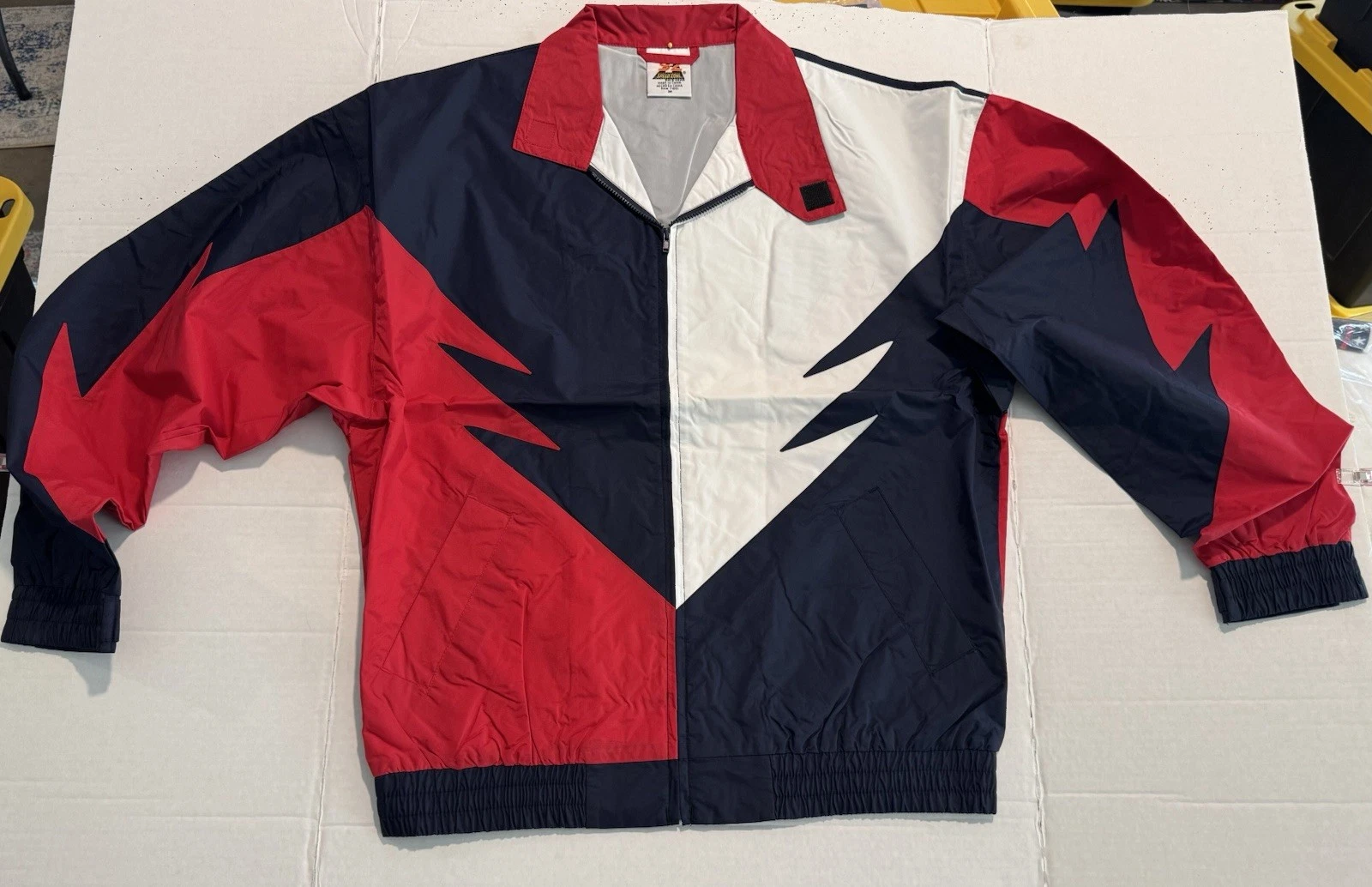 VTG Speed Zone Race Gear Red Black White Shark tooth Windbreaker Jacket 3X
Opens in a new window or