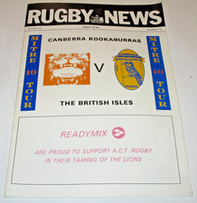 BRITISH LIONS 1989 v CANBERRA KOOKABURRAS RUGBY PROGRAMME