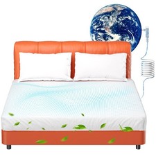 JWQEHUY Grounding Sheets Queen,10 Pure Silver Fiber 90 Organic Queen, White