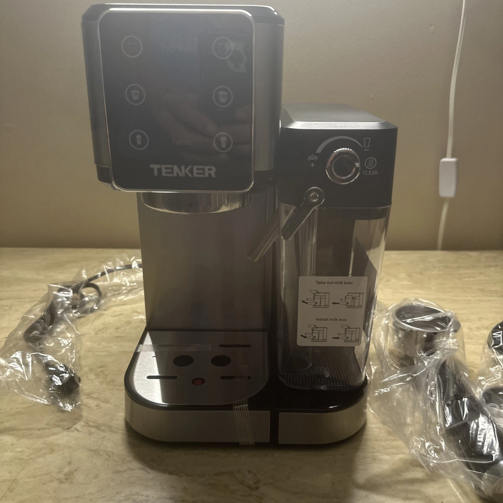 TENKER Espresso Machine, 20 Bar Cappuccino Machine with Automatic Milk Frother