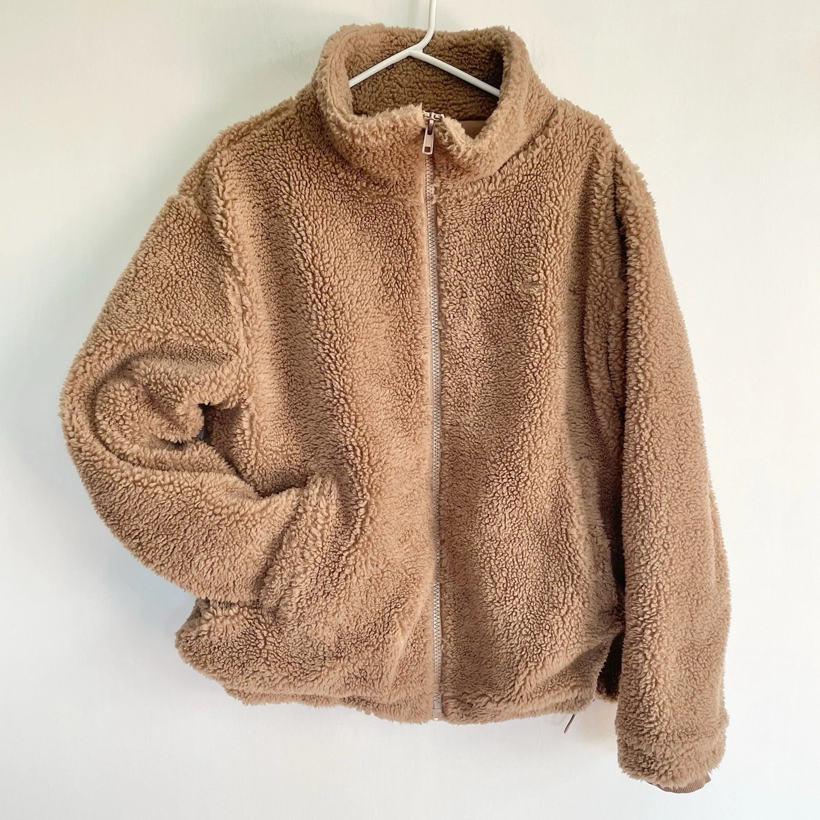 The Upside Fleece Teddy Jacket Brown Tan Zip Up Australian Womens Size 6 US