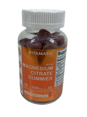 Vitamatic Magnesium Citrate Gummies 600mg per Serving - 60 Vegan Gummies 11/2026