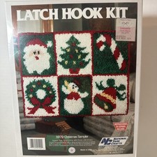 National Yarn Crafts Christmas Holiday Latch Hook Kit Snow Bear 18x24 XR79
