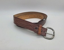 Vintage Made In The USA Brown Leather Belt Distressed See Photos