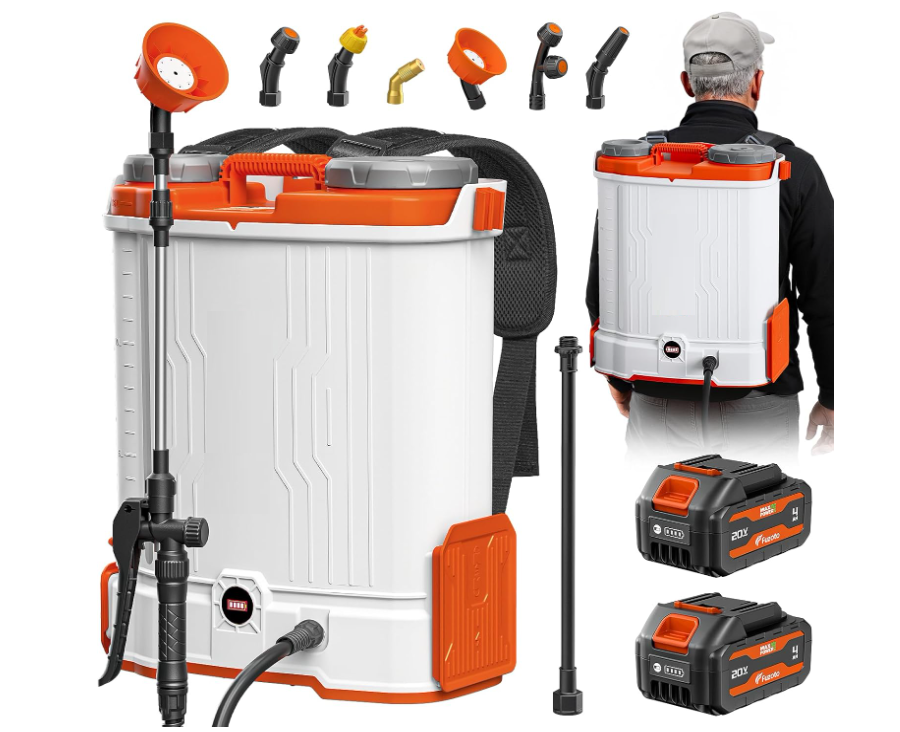 Pulverizador mochila batería 16L, 45-90 PSI, 6h autonomía, 6 boquillas. NUEVO