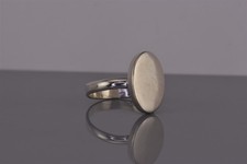 Sterling Silver 20mm Oval Engravable Faced Band Ring 925 9g Sz: 11