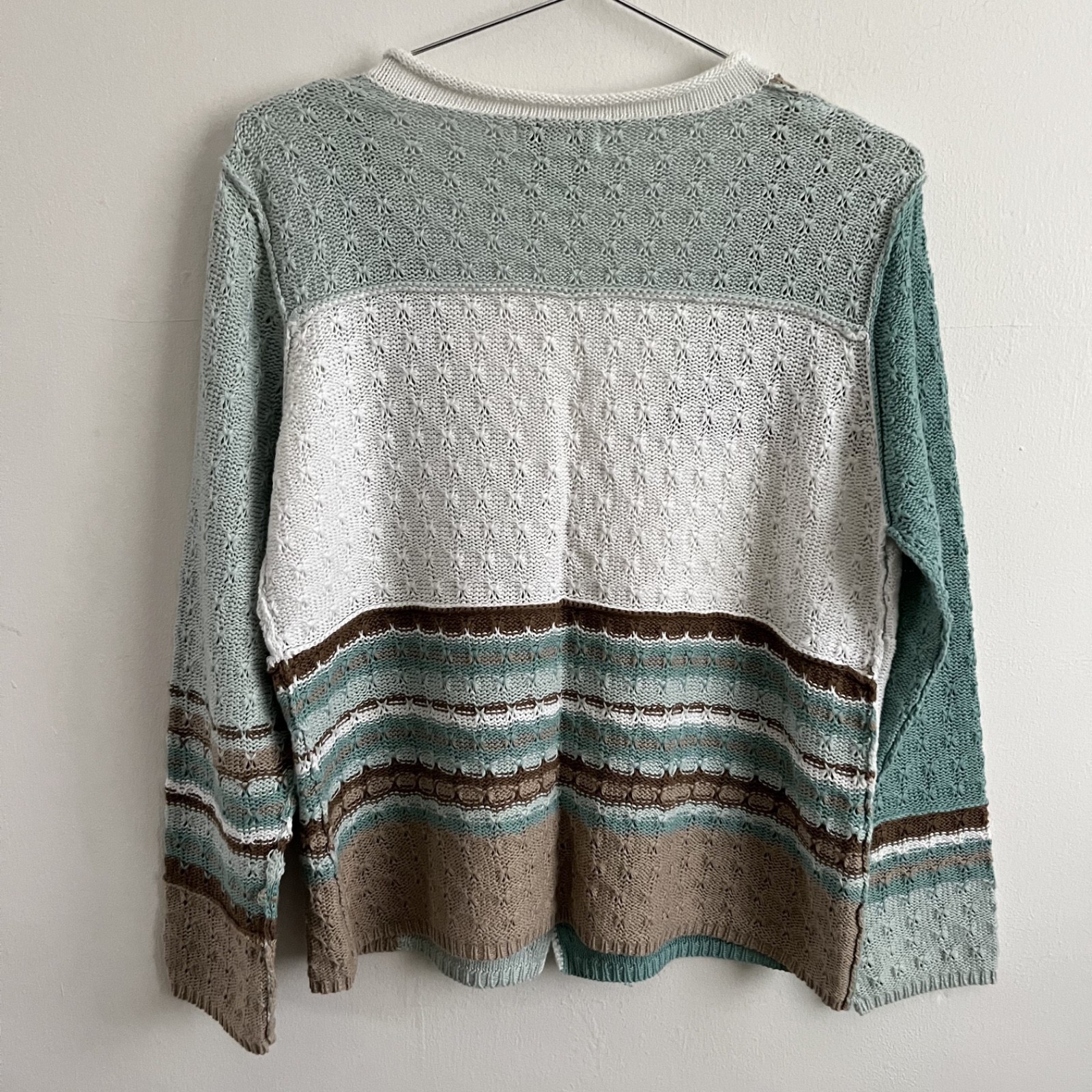 Orvis Patchwork Cardigan V-Neck Cotton Vintage Bu… - image 8