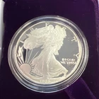 1986-S American Silver Eagle $1 - Proof / w/Box & COA / Beautiful! - No Reserve!