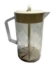 Pampered Chef #2270 Quick-Stir Pitcher 2 Quart Checkerboard Pattern White Lid