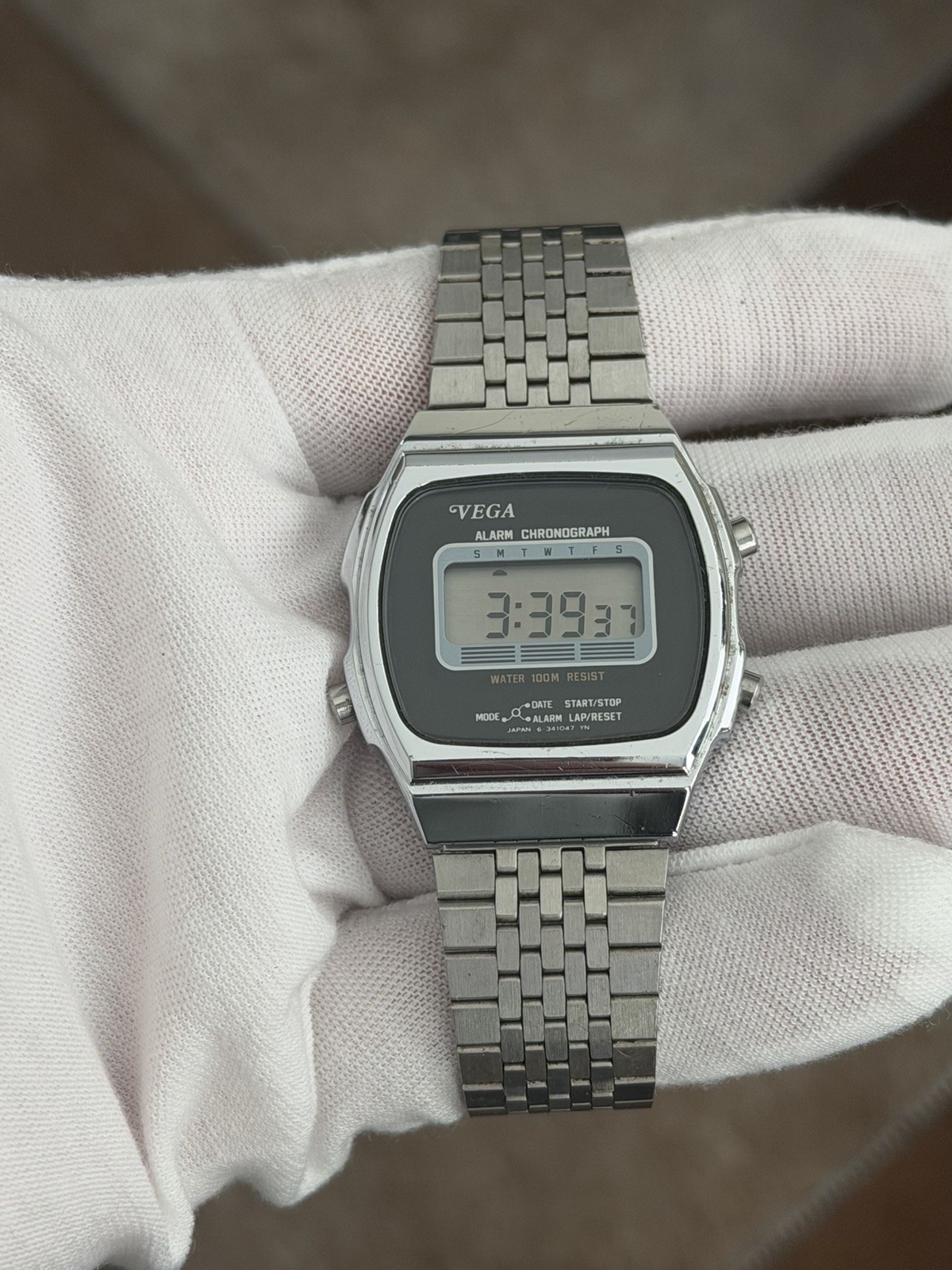 Rare Vintage Citizen Vega Alarm Chronograph Digital Watch PA80-341317 JDM 1980s