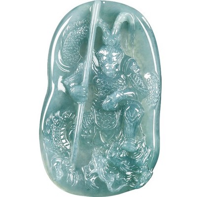 Certified Natural A-grade jadeite blue water Black Myth Wukong Jade Pendant