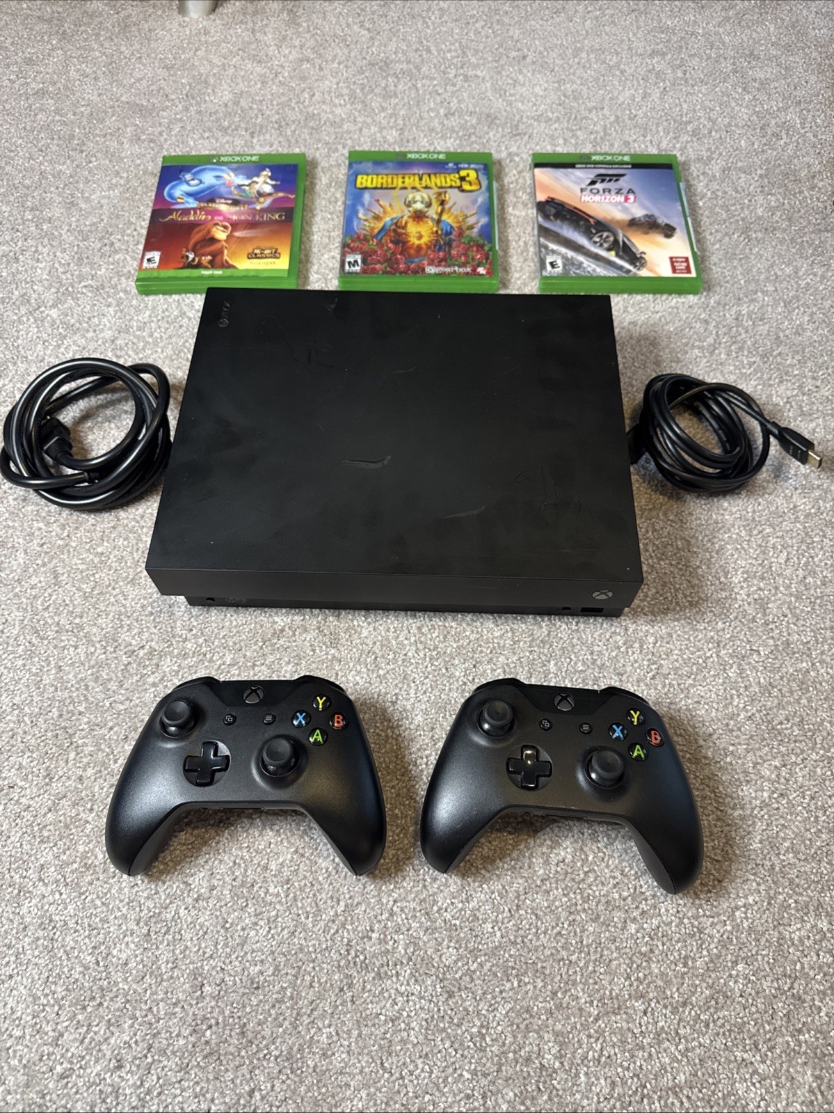 Microsoft Xbox One X 1TB console bundle w/ 3 games & controller - Functional