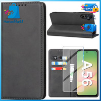 HandyhüLle Galaxy A56 5G Pu Leder Wallet KlapphüLle Mit Schutzfolie Schwarz