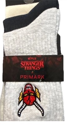 NEW NETFLIX STRANGER THINGS X Primark Socks 3 Pairs  Size 4-7