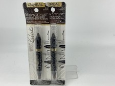 L'Oreal Paris Brow Stylist Kabuki Blender Brow Crayon, 313 Brunette, 2 pack