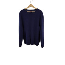 Quince Men Mongolian Cashmere Crewneck Sweater TRUE Navy Sleeved Top L