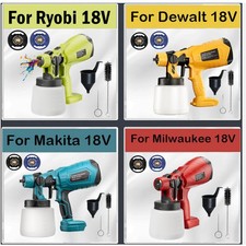 Cordless Spray Gun Paint Sprayer For Ryobi /Milwaukee/Makita /Dewalt 18V Battery