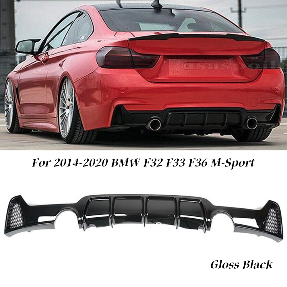 For 2014-2020 BMW F32 F33 F36 428i 435i M Sport Glossy Black Rear Diffuser Lip