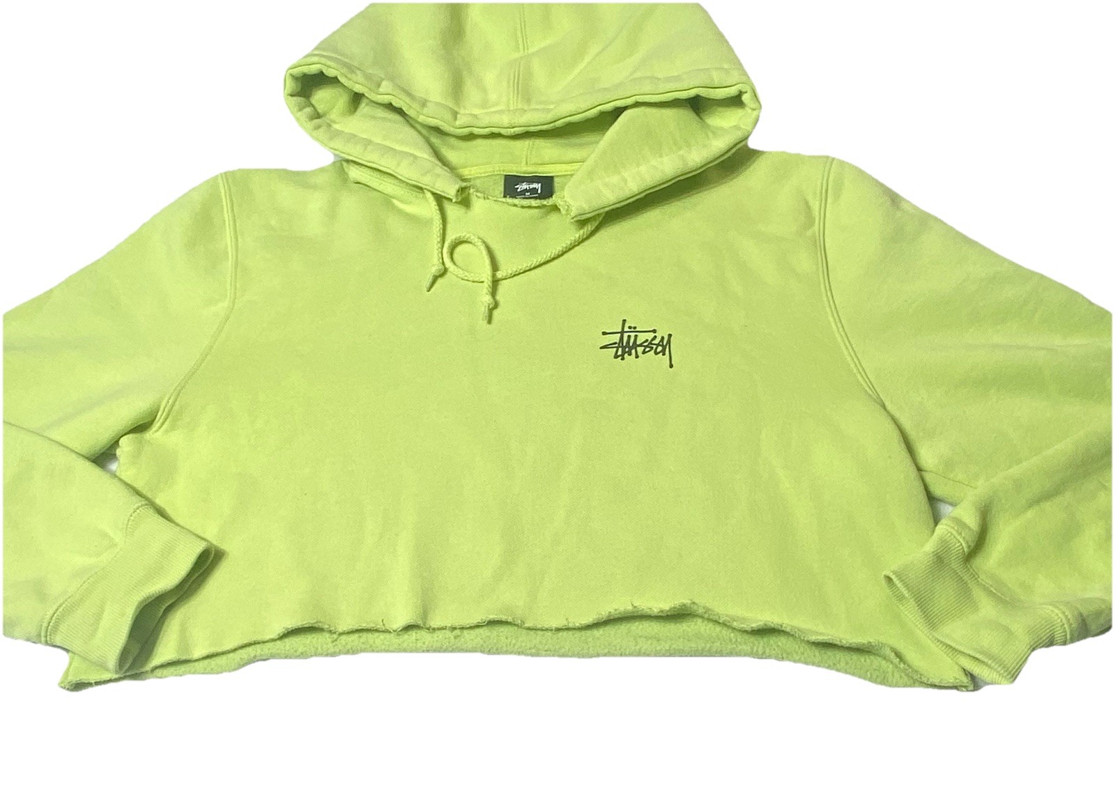 Y2K STUSSY Basic Logo Cropped Key-lime Colored  H… - image 4