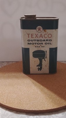 Texaco Outboard Motor Oil SAE 30 Can 1961 Gas & Oil Theme Original