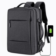 Zaino Uomo Viaggio Laptop Campeggio Escursionismo College Scuola Zaino Libro Borsa, Grigio