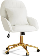 Home Office Desk Chair Comfy with Adjustable Swivel Wheels, Modern Velvet Makeup