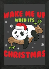 Sweet Panda wake me up Framed Wall Art Poster Canvas Print Picture