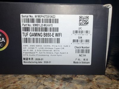 ASUS TUF GAMING B850-E WIFI