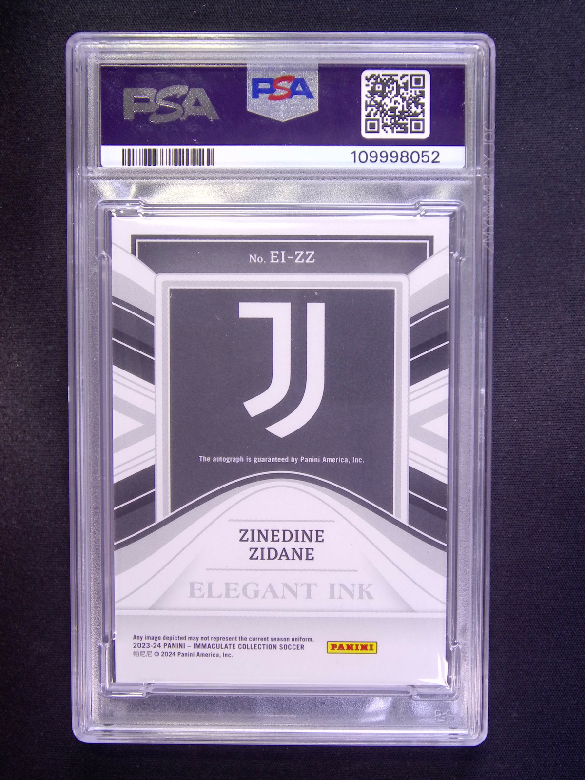1/10≈1/1 2023-24 Immaculate Zinedine Zidane Elegant Ink Auto Sapphire PSA 10 view 2