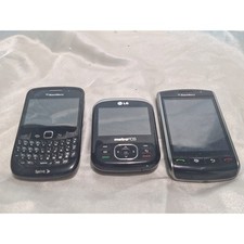 Vintage Cell Phone Lot BlackBerry Curve 8530, Storm2 9550, LG MN240 Parts Only