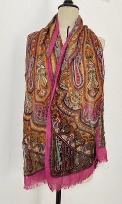 CODELLO women s All Wool Scarf W A Pn Abstract Paisley Design 70''/19  EX.con