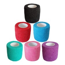 6 Pack 2 Inch Cohesive Bandage Self Adhesive Wrap Multi Color Tape Set