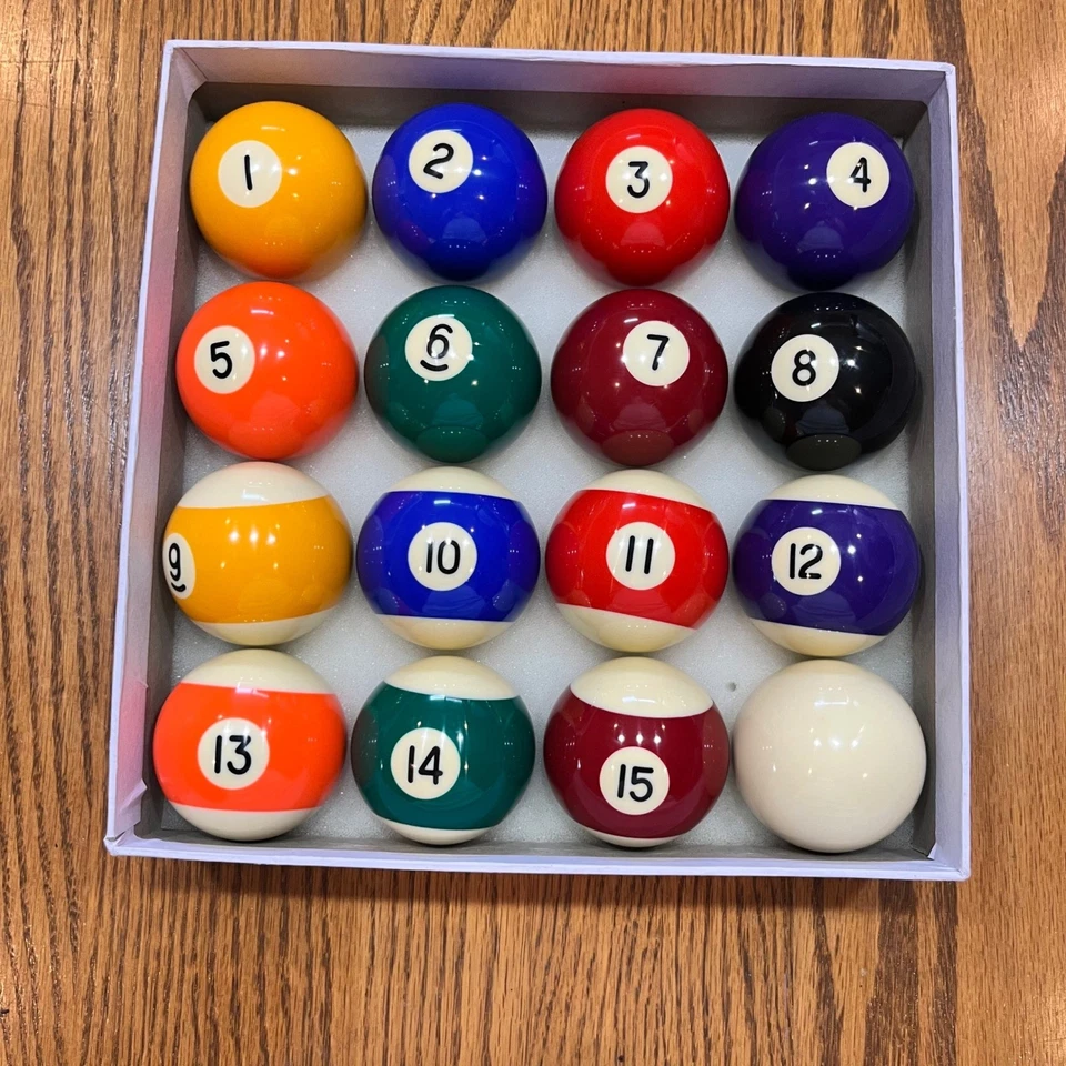 Juego de bolas de billar Mizerak regulación tamaño y peso acabado alto brillo incrustado # Foto 2 de 4