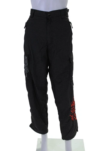 Pantalon femme Supreme taille haute jambes droites graffiti carreaux noir blanc taille 30