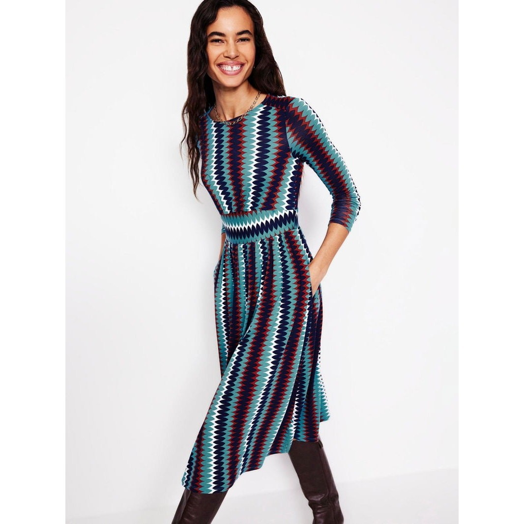 boden long sleeve jersey dress Boden Women's Naomi Long Sleeve Jersey Dress in Black
