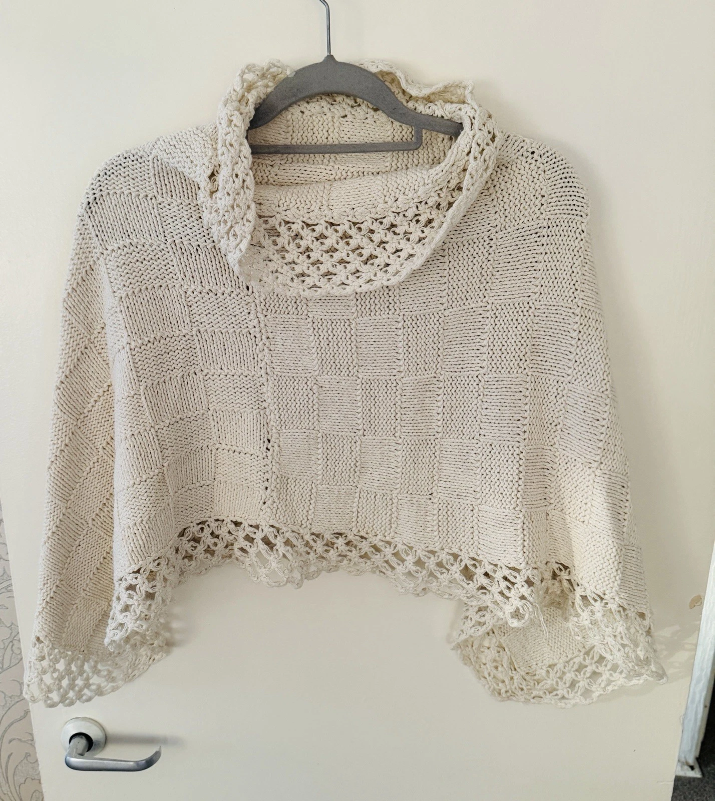 Vintage Hand Knitted Cape Poncho One Size