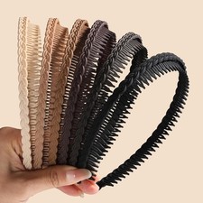 6Pcs Headbands with Teeth for Women Non Slip, Plastic Comb Hairbands with Teeth,