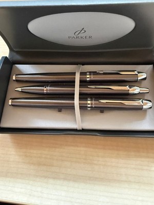 Parker Schreibset 3 tlg. Serie IM, Farbe  gun metal, im Etui, Originalverpackung