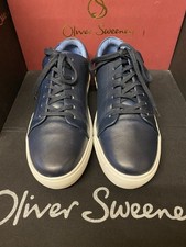 OLIVER SWEENEY, SIZE 10 , WORN ,PRE OWNED , HAYLE , NAVY LEATHER CUPSOLE, 10 UK